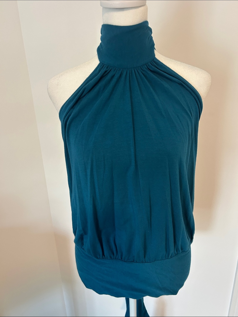 Rachel Pally Sleeveless Teal Halter Top - Women- XS